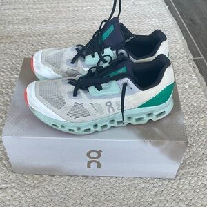 On Cloudrunning Men's Athletic Shoes in White & Teal